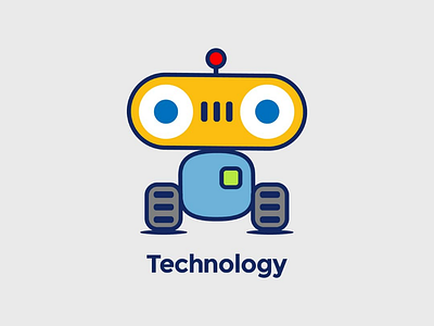 Technology branding character design droid icon identity illustration logo mascot robot technology