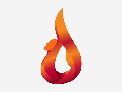 Yoga Flame abstract body branding fire flame flexing icon identity illustration logo sport yoga