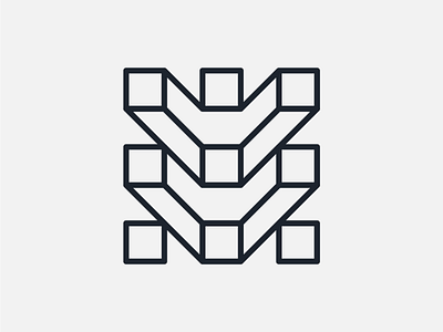 M Strata - Logo Design abstract architecture branding clean creative logo geometric icon identity letter m lines logo
