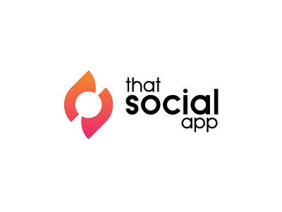 that Social app - Logo Design abstract branding bubble chat clean creative logo fire flat icon identity instagram location logo pin