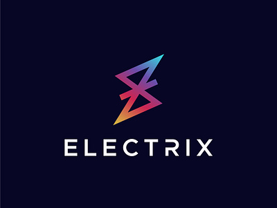Electrix - Logo Concept branding custom typography electric energy gradient identity layers letter letter e lettering lightning mark power solar panel
