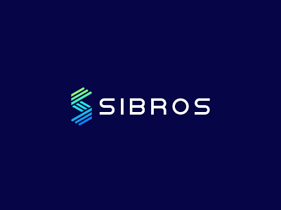 Sibros - Logo Design app branding clean data design flat gradient icon lettering lines logo minimal ui vector