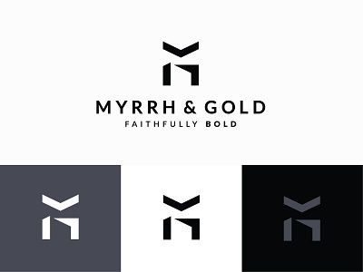 Myrrh and Gold - Logo Design abstract apparel logo branding clean creative logo design flat geometric icon logo mark monogram logo