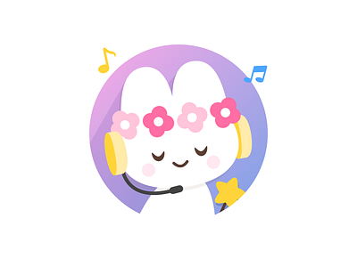 Announcer announcer cute design illustration music rabbit vector