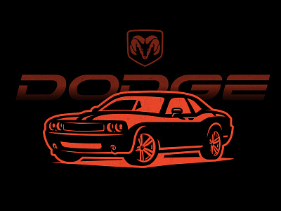 Dodge car dodge illustration logo sport