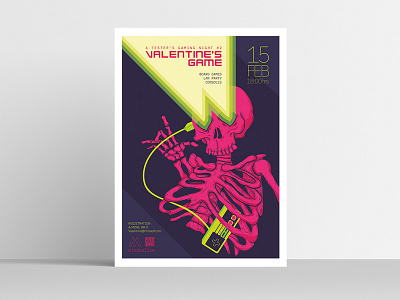 Valentine's game controllers game game night laser nes nintendo poster poster art skeletons tester valentine valentines day