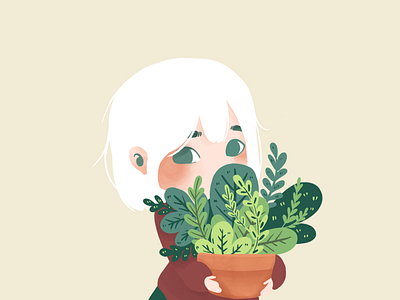 Hug the little forest art direction drawing illustration kinsplant nature plant stay at home