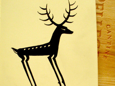 Dama Dama #2 animal antlers art black deer hand drawn illustration marker primitive wildlife