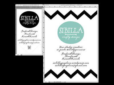 Sibilla Crafty Design ID system business card chevron hand drawn handwritten type id logo postcard print