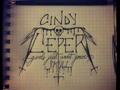 CindyLeper Logo doodle black metal doodle hand drawn hand lettering logo pen punk