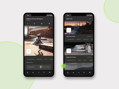 App for street-skaters locations map mobile spot ui