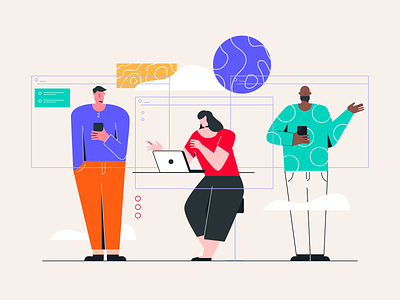 Better Workspace and Collaboration Illustration branding campaign crm dashboard data flat graphic header icon illustration landing logo design mail marketing onboarding typography ui ux vector website