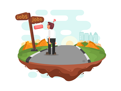 Job seeker illustration bussiness employee illustration interface job vector website work