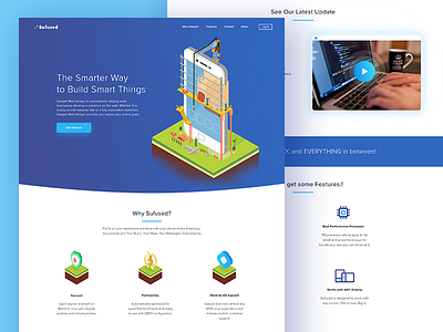 Sufused Landing Page header homepage illustration iphone isometric landing page software website