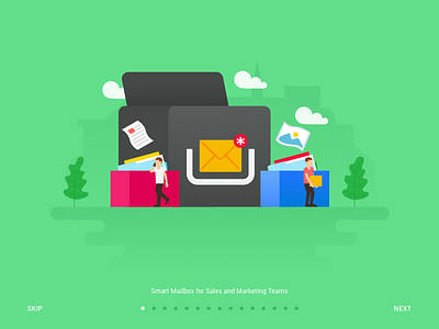 CRM Web App Onboarding - Smart Mailbox campaign crm dashboard data flat gmail graphic illustration mail marketing onboarding