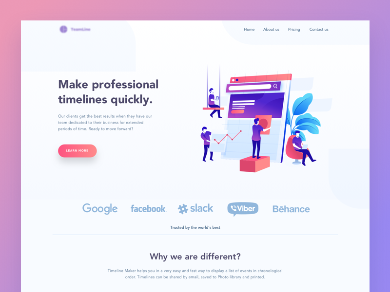 Timeline maker Landing Page