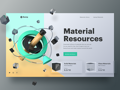 Material Resource Header Concept design header illustration material onboarding product card resource website