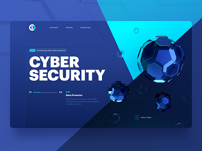 Cyber Security Header Design 3d cybersecurity data design exploration features header illustration product security website