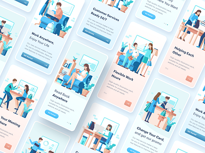 Mobile Application On-boarding Illustration