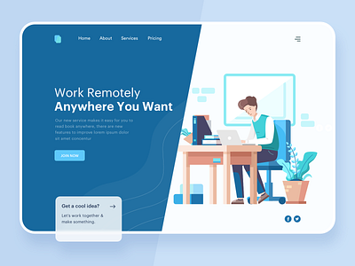 Working Remotely Header Illustration flat graphic header icon illustration mail marketing meeting onboarding product scrum startup vector website