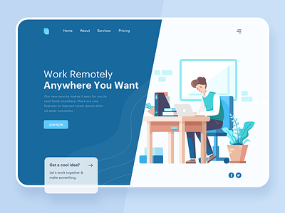 Working Remotely Header Illustration