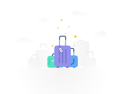 Travel 2d activity app empty state flat illustration mobile suitcase travel ui web