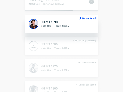 Booking Cards b2b booking design figma interface mobile mytaxi product design ui ux web