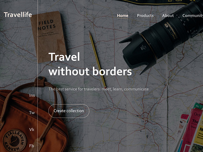 Site for travelers app design typography ui ux