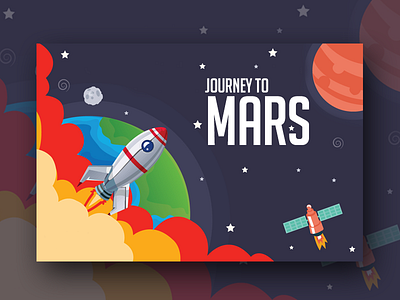 Journey to Mars illustration mars rocket space