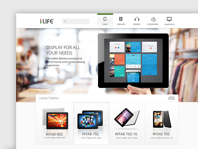 I Life Web design mobile tablet technology ui website