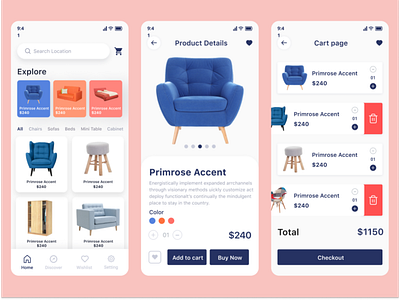 Furniture Mobile App UI Template