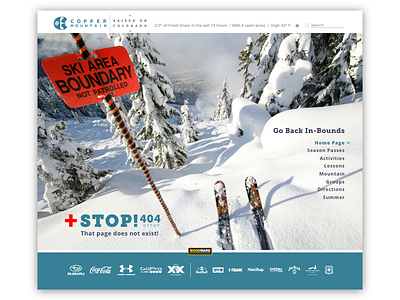 Copper Mountain Website ~ 404 Error Page 008 404 dailyui