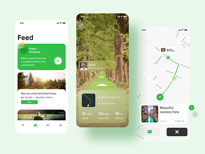 Go Riding App app cycling app design ui