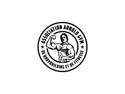 Arnold arnold body building classic logo fitness gym illustration vintage logo
