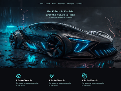 Futuristic Electric Car Company Website Design