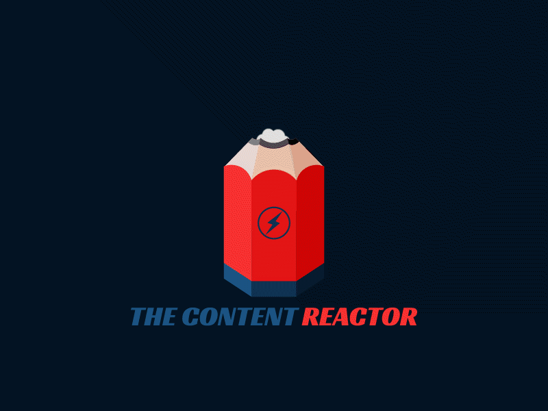 The Content Reactor Logo animation copy writing creative flat design logo logo animation nuclear pen