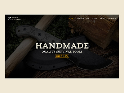 Daily UI 003 custom knife dailyui dailyui003 dailyuichallenge dark ui hipster knife landing page marketplace retro uidesign