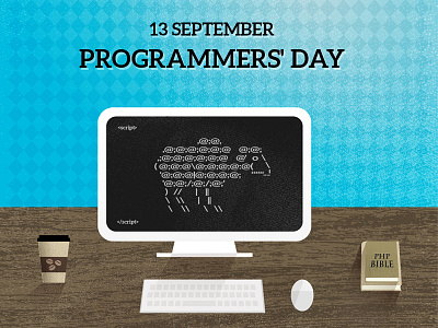 Programmer's Day 13 calendar card celebration day programmer september series