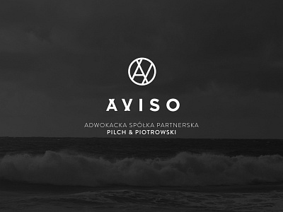 Aviso - Law office aviso justice law lawyer logo mark monogram office sea wave