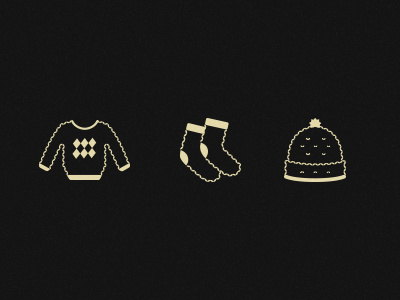 Woolen Icons hat icon line set simple single socks sweater woolen