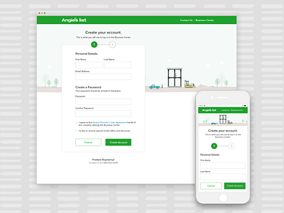 Angie's List Sign Up Process form onboarding signup ui uiux