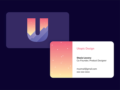 Utopic Design Business Card business card design consultancy freelance illustration logo