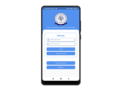 IUST Student login app graphic design ui