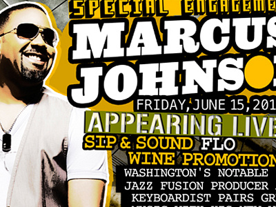 Invitation design for Marcus Johnson blues brochure flyer graphic design invitation jazz music
