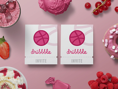 2 Dribbble Invites Available coupon dribbble dribble flatlay food free invitation invite mockup pink scenelab voucher