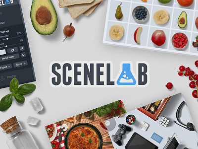 scenelab.io - online scene generator for flatlays branding canvas creative creator editor flatlay hero image isolated mockup online scenegenerator scenelab template webapp