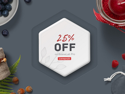 Promo Badge for SceneLab Pro canvas coupon coupon code deal editor flatlay online editor promo sale scene creator shadows webapp