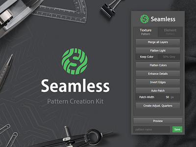 Seamless - Pattern Creation Kit (Photoshop Plug-In) automate creator extension interface panel pattern pattern design plugin script seamless seamless pattern texture tileable tiles