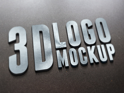 3D Logo Mockups Vol.2 3d logo metal mock up mock ups mockup mockups presentation realistic shadows textures typography
