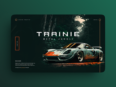 Trainie - Metal Jungle automotive car clean dark illustration jungle minimalist orange ui visual art website